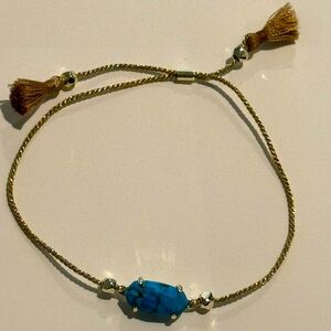 Kendra Scott Everlyne Gold Cord Friendship Bracelet with Turquoise Stone